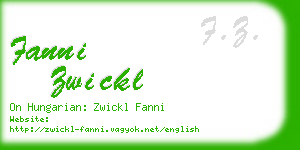 fanni zwickl business card